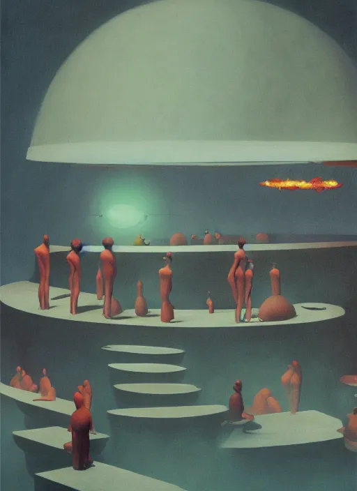 Image similar to spherical lava people at underwater restaurant Edward Hopper and James Gilleard, Zdzislaw Beksinski highly detailed