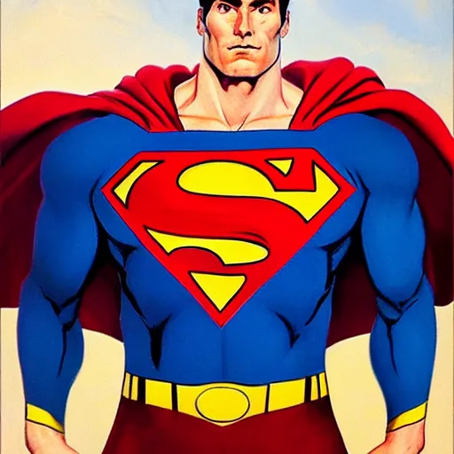 Image similar to an ultra - realistic portrait painting of superman in the style of frank frazetta. 4 k. ultra - realistic. highly detailed. dark fantasy. epic lighting.