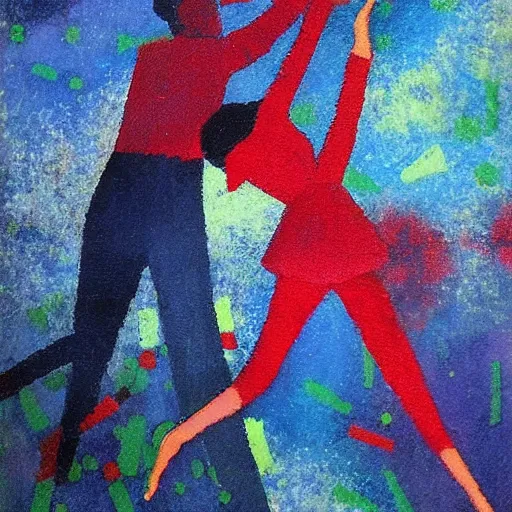 Image similar to a painting of when we're dancing nice and slow in the style of mordecai ardon