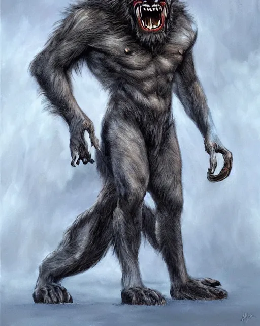 Image similar to werewolf concept designs by Rick Baker, highly detailed, Oil Painting, trending on artstation