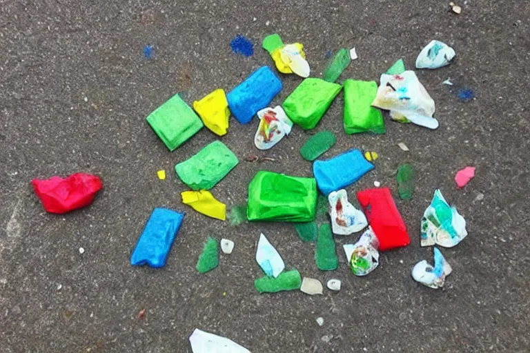 Image similar to artist makes incredible painting on top of littered chewing gum