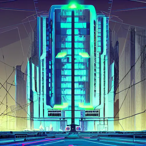 Image similar to point perspective, neon city future brutalist architecture, ultrarealistic, sharp