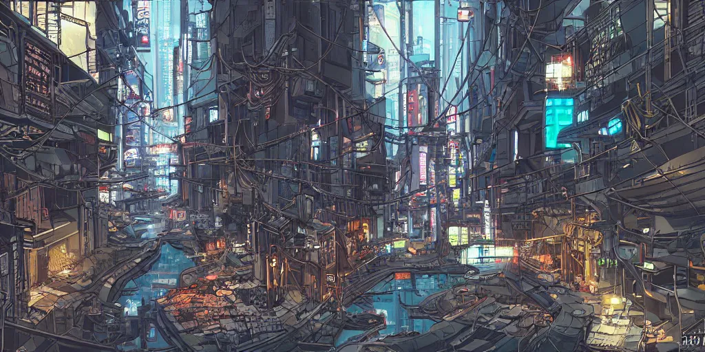 Image similar to The sewers of cyberpunk tokyo by kirokaze