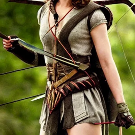 Image similar to Natalie portman as a beautiful archer in a fantasy