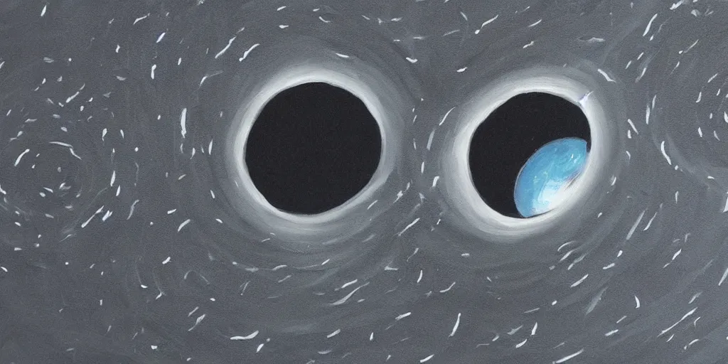 Prompt: detailed painting of a black hole inside a house