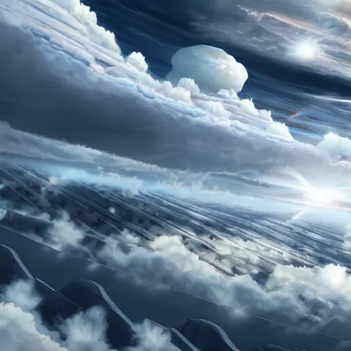 Prompt: epic floating cloud city in the sky, highly detailed digital illustration, hyper realistic, mesmerizing, 4k, HD