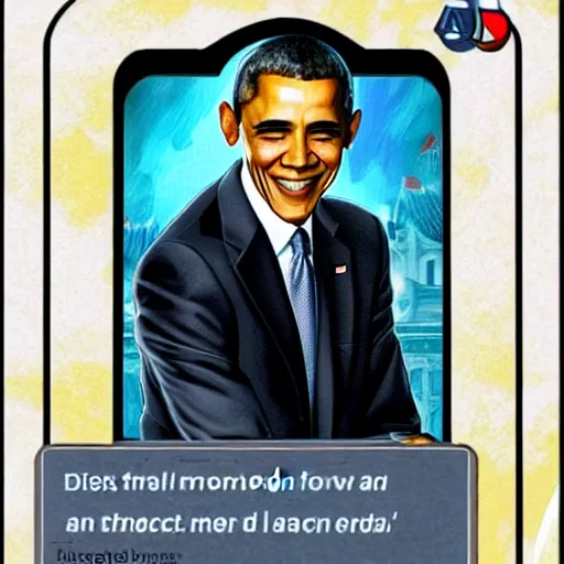 Image similar to Magical Barack Obama, collectible trading D&D card