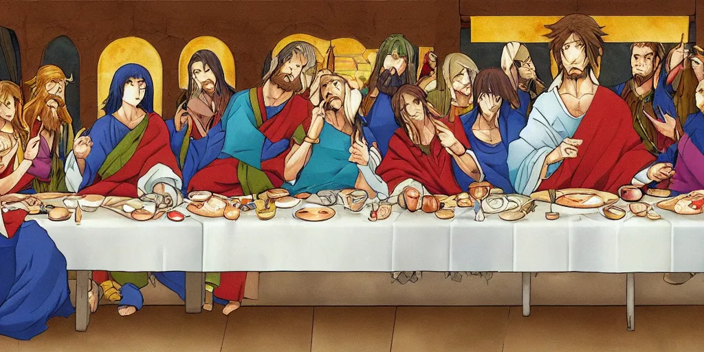 Image similar to the last supper anime, pixiv