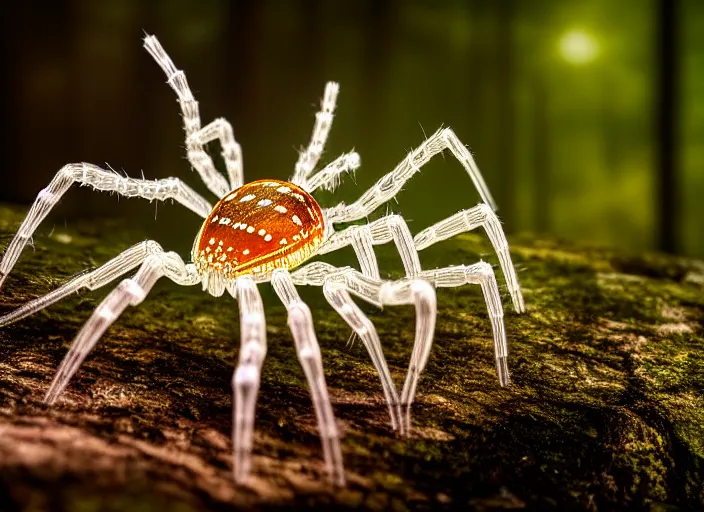 Prompt: crystal clear spider in a forest. highly detailed 8 k. intricate. lifelike. soft light. fantasy horror style. cinematic post - processing