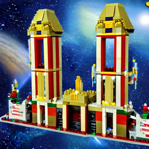 Prompt: Heaven's Gate Lego Set