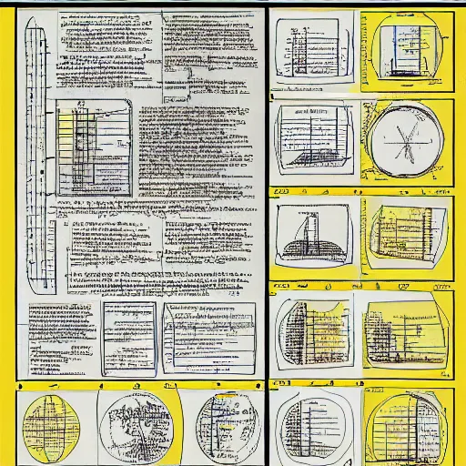 Image similar to page of physics book with mathematics and illustrations, highly detailed, 4 k