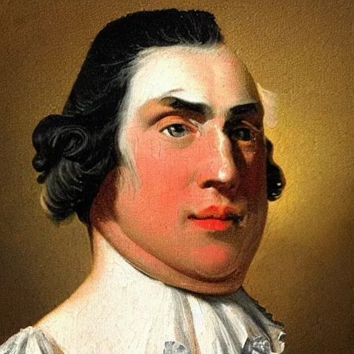 Image similar to An 18th century oil painting of Jerma985 in the mid-late 1700s, Jerma985, grainy, realistic, very realistic, hyperrealistic, highly detailed, very detailed, extremely detailed, very neat, very epic, very cool, detailed, trending on artstation