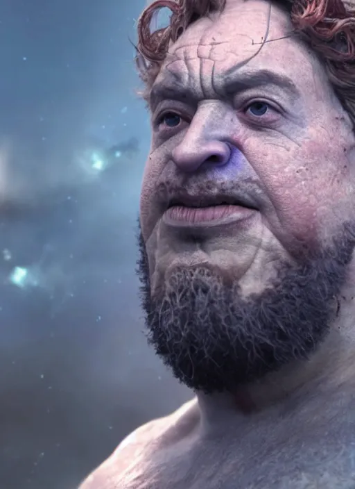 Prompt: a still of sam hyde as thanos in avengers endgame emerging a portal, octane render, rule of thirds, sigma look, beautiful