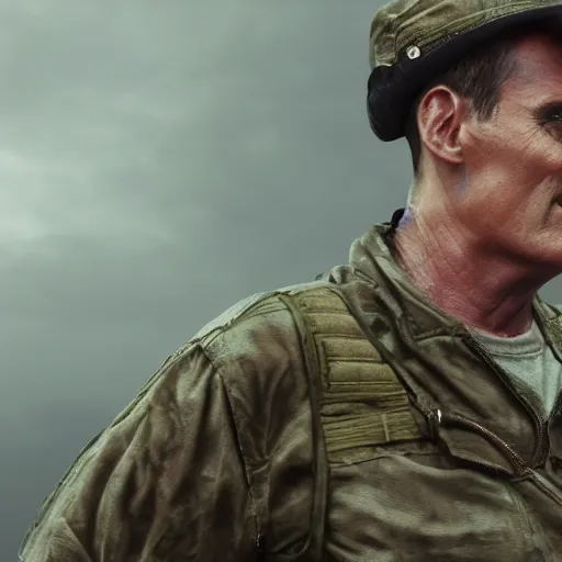 Prompt: hyperrealistic dslr film still of jim carey in full metal jacket, stunning 8 k octane comprehensive 3 d render, inspired by istvan sandorfi & greg rutkowski & unreal engine, perfect symmetry, dim volumetric cinematic lighting, extremely hyper - detailed, extremely lifelike attributes & lifelike texture, intricate, masterpiece, artstation, stunning