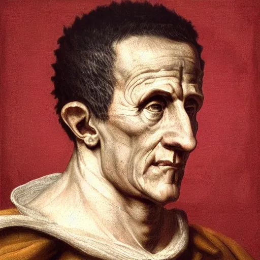 Image similar to A 17th century Baroque Painting of Julius Caesar, portrait of Julius Caesar, grainy, realistic, very realistic, hyperrealistic, highly detailed, very detailed, extremely detailed, very neat, very epic, very cool, detailed, trending on artstation