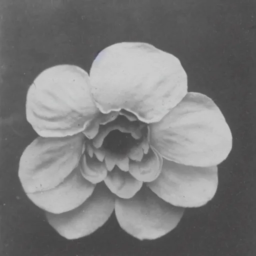 Image similar to edwardian photograph of a strange flower, beautiful, very grainy, slightly blurry, 1900s, 1910s