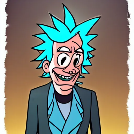 Prompt: rick sanchez in church digital art