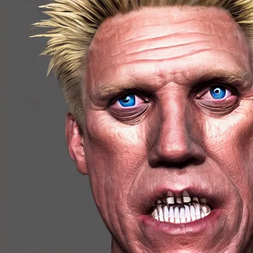 Image similar to hyperrealistic mixed media image of gary busey, stunning 3 d render inspired art by xiang duan and thomas eakes and greg rutkowski, perfect facial symmetry, hyper realistic texture, realistic, highly detailed attributes and atmosphere, dim volumetric cinematic lighting, 8 k octane detailed render, post - processing, masterpiece,