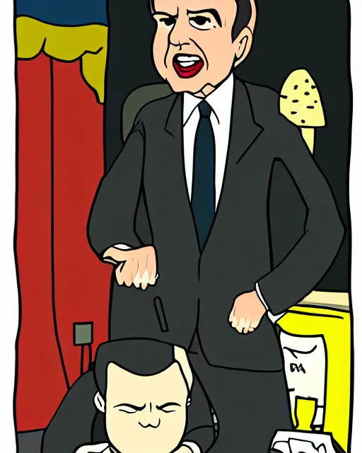 Image similar to gross cartoon nixon