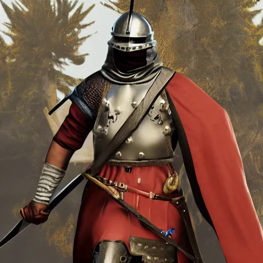 Prompt: a funny mordhau character