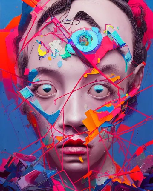 Image similar to portrait, most beautiful form of chaos, mixed media, a brutalist designed, vivid colours, cryptic, mystical, pop surrealism by james jean, roby dwi antono, ross tran, steven kenny, paul neberra, ashley wood, atmospheric, trending on artstation. 8 k masterpiece.