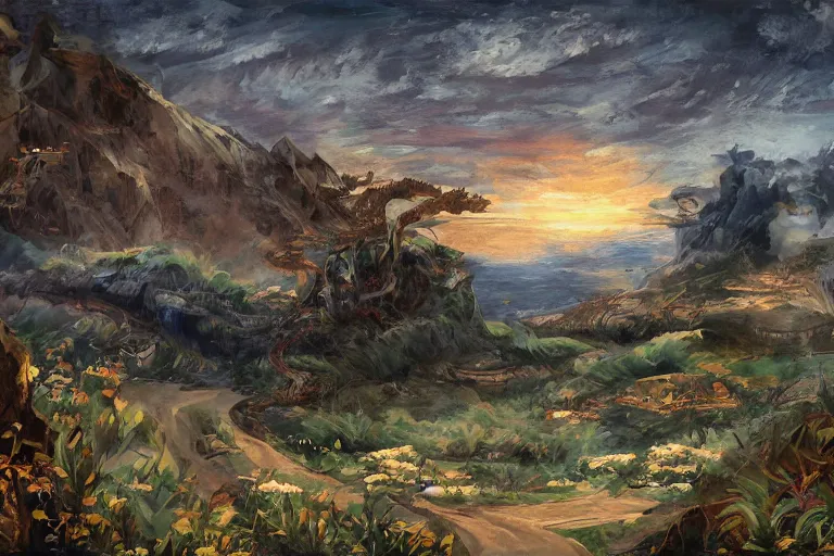 Image similar to mushoku tensei landscape art