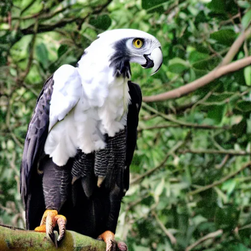 Prompt: a harpy eagle and parrot hybrid
