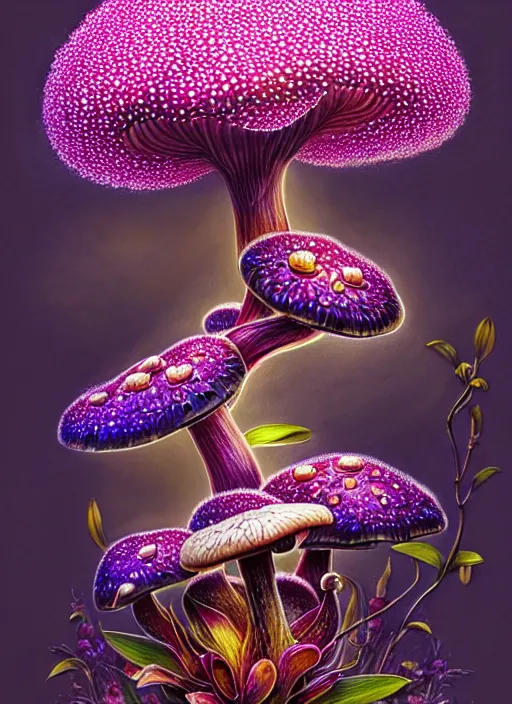 Prompt: extremely psychedelic organic shman made of orchid and cherry blossom tree and mushroom, diffuse lighting, fantasy, intricate, elegant, highly detailed, lifelike, photorealistic, digital painting, artstation, illustration, concept art, smooth, sharp focus, art by John Collier and Albert Aublet and Krenz Cushart and Artem Demura and Alphonse Mucha