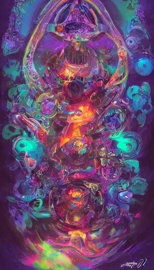 Prompt: psytrance artwork, by disney concept artists