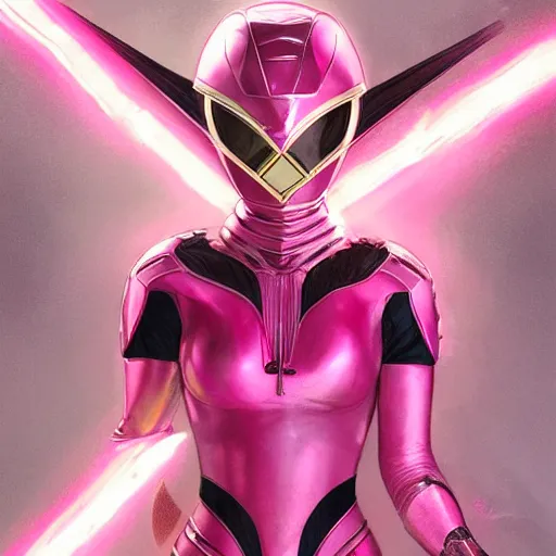 Prompt: Pink Power Ranger physically accurate, dynamic lighting, intricate, elegant, highly detailed, digital painting, artstation, HR GIGER, Hieronymus Bosch, Francis Bacon, concept art, smooth, sharp focus, illustration, art by artgerm and greg rutkowski and alphonse mucha