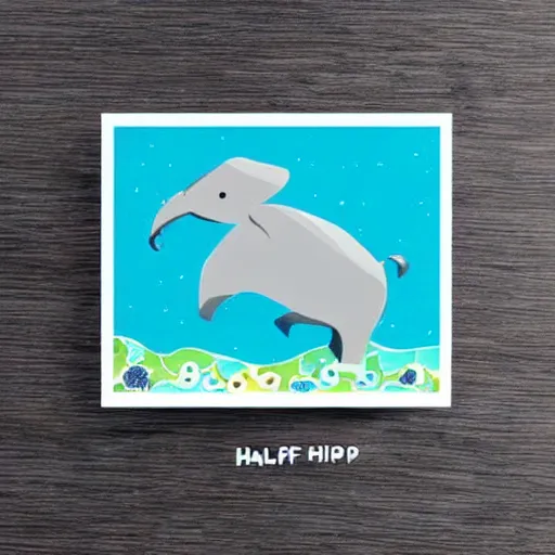 Image similar to half elephant, half dolphin 🐬🐋