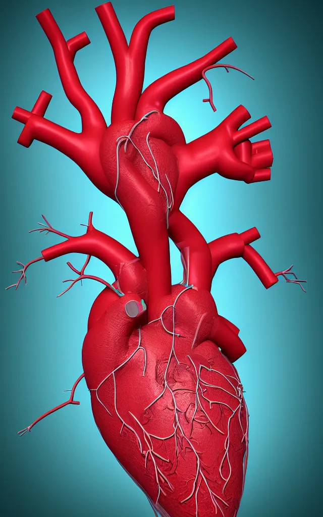 Prompt: scientific medical 3d animation of the detailed veins of a heart arteries in their hands photography 3d octane plastic render greenchromakey background