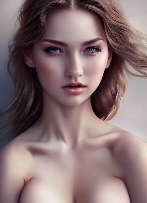 Image similar to a gorgeous female photo, professionally retouched, soft lighting, realistic, smooth face, full body shot, torso, dress, perfect eyes, wide angle, sharp focus on eyes, 8 k high definition, insanely detailed, intricate, elegant, art by artgerm, snowy winter