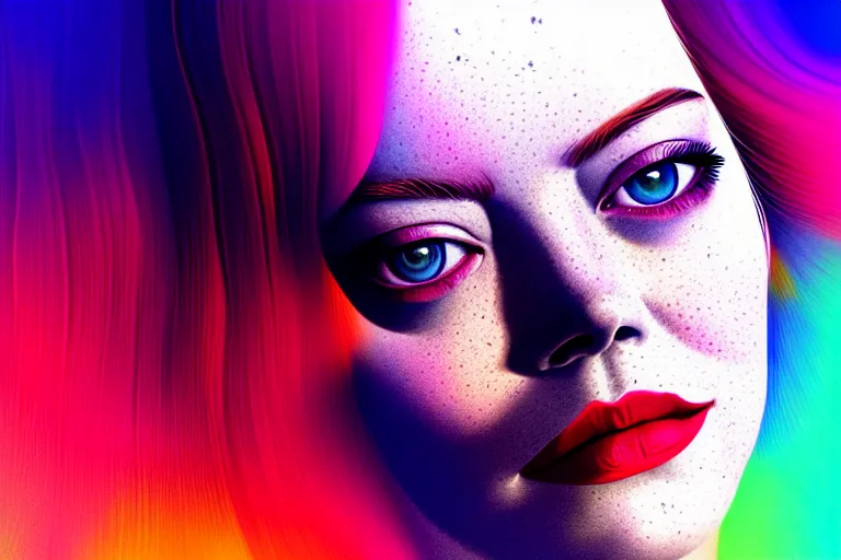 Prompt: surreal Portrait of Emma Stone in dmt chromatic surreal liquid enviroment , elegant, highly detailed, smooth, photoreal, sharp focus, illustration, beautiful, geometric, dmt trending on artstation, cinematic, artwork by WLOP