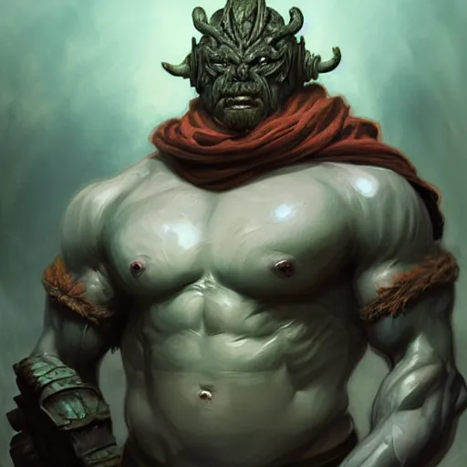 Prompt: muscular orc, D&D character art, portrait, digital painting, handsome, concept art, intricate, mogul khan, Peter Mohrbacher, Alphonse Mucha, Brian Froud, Yoshitaka Amano, Kim Keever, Victo Ngai, James Jean