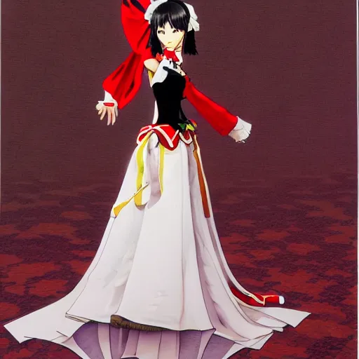 Prompt: yukiko amagi in wedding dress by shigenori soejima