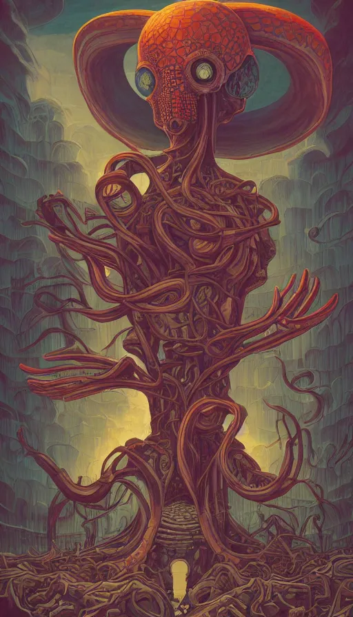 Image similar to The mindflayer, italian futurism, da vinci, Dan Mumford, Josan Gonzalez