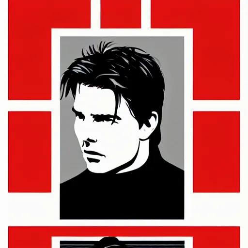Image similar to tom cruise poster by shepard fairey
