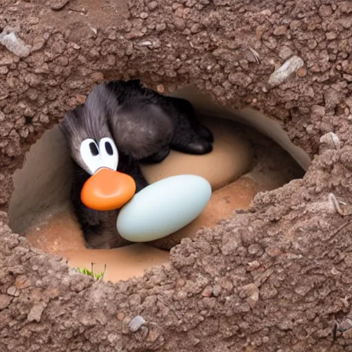 Image similar to goofy laying eggs