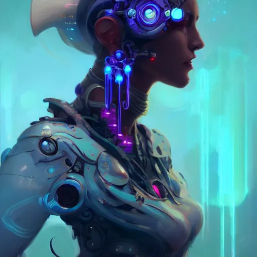 Image similar to a portrait of a beautiful cybernetic gypsy, cyberpunk concept art by pete mohrbacher and wlop and artgerm and josan gonzales, digital art, highly detailed, intricate, sci-fi, sharp focus, Trending on Artstation HQ, deviantart, unreal engine 5, 4K UHD image