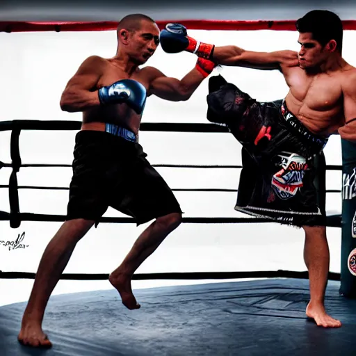 Image similar to chito vera knocks out dominick cruz via headkick, by annie leibovitz and steve mccurry, natural light, detailed face, canon eos c 3 0 0, ƒ 1. 8, 3 5 mm, 8 k, medium - format print