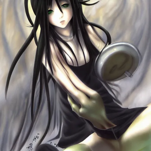 Prompt: saya (from saya no uta) trying to eat you hd 8k deviantart by urobuchi gen, aramaki shinji