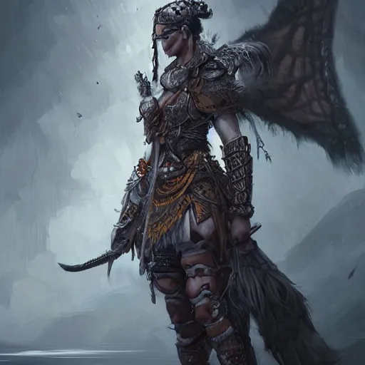 Image similar to beautiful extremely detailed intricate concept art depicting a warrior by wlop. bcy. net