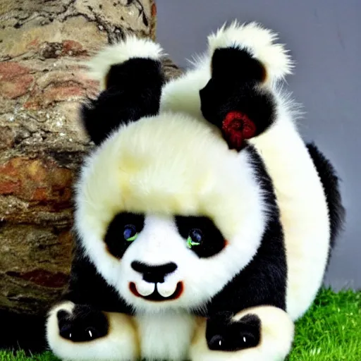 Prompt: a hybrid of welsh dragon and panda hybrid