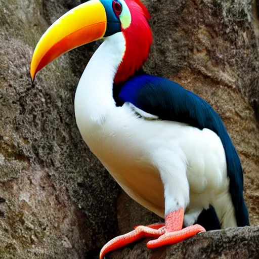 Prompt: albino peacock toucan hd nature photography