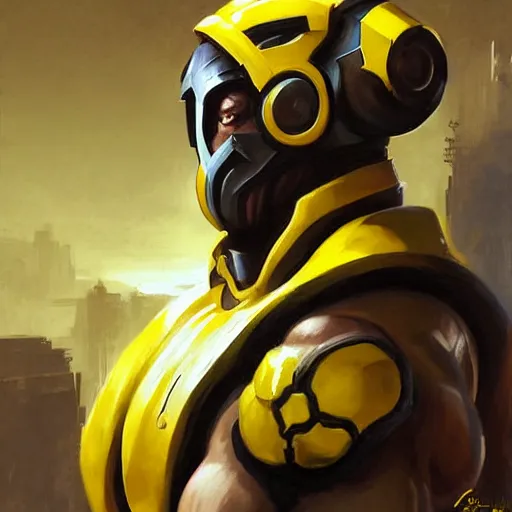 Prompt: greg manchess portrait painting of cyrax from mortal kombat as overwatch character, medium shot, asymmetrical, profile picture, organic painting, sunny day, matte painting, bold shapes, hard edges, street art, trending on artstation, by huang guangjian and gil elvgren and jesper ejsing