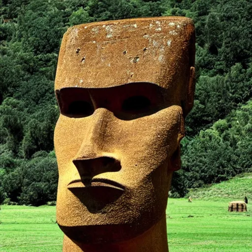 Prompt: giga Chad Easter island head