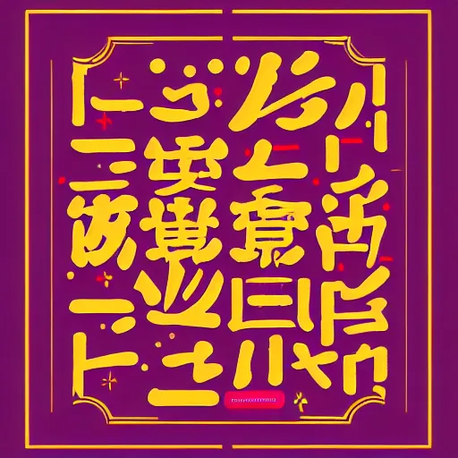 Image similar to square flyer design with bright and colourful vintage typographic Japanese kanji, layout design, illustrator vector graphics