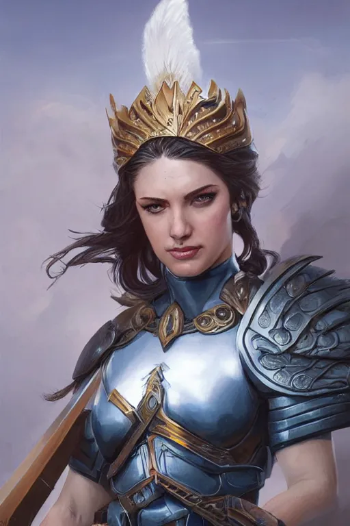 Image similar to amazon valkyrie athena, d & d, fantasy, portrait, highly detailed, headshot, digital painting, trending on artstation, concept art, sharp focus, illustration, art by artgerm and greg rutkowski and magali villeneuve