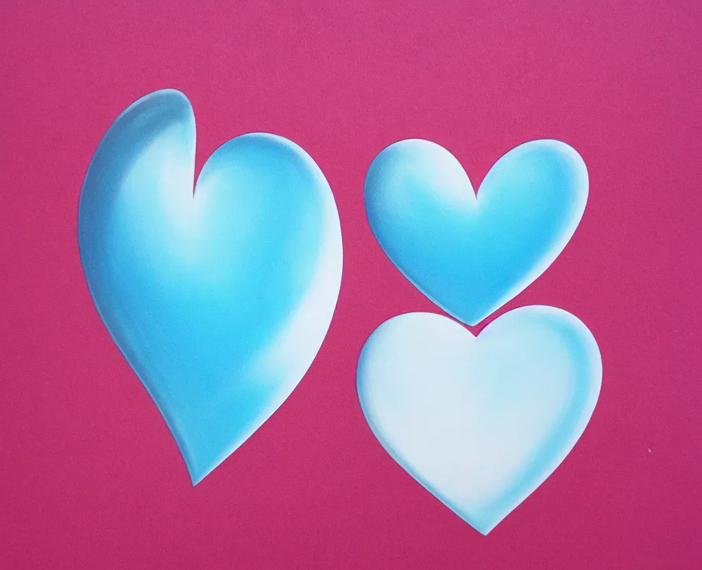 Image similar to beautiful matte airbrush of a glossy water drop shaped like a heart dripping on a white background, inspired by 8 0's airbrush illustrations, art by pater sato